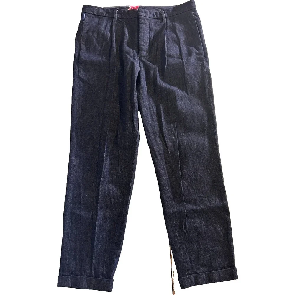Armani Exchange AX Pleaded Button Fly‎ Fixed Cuff Women's Jeans Sz 31 Authentic